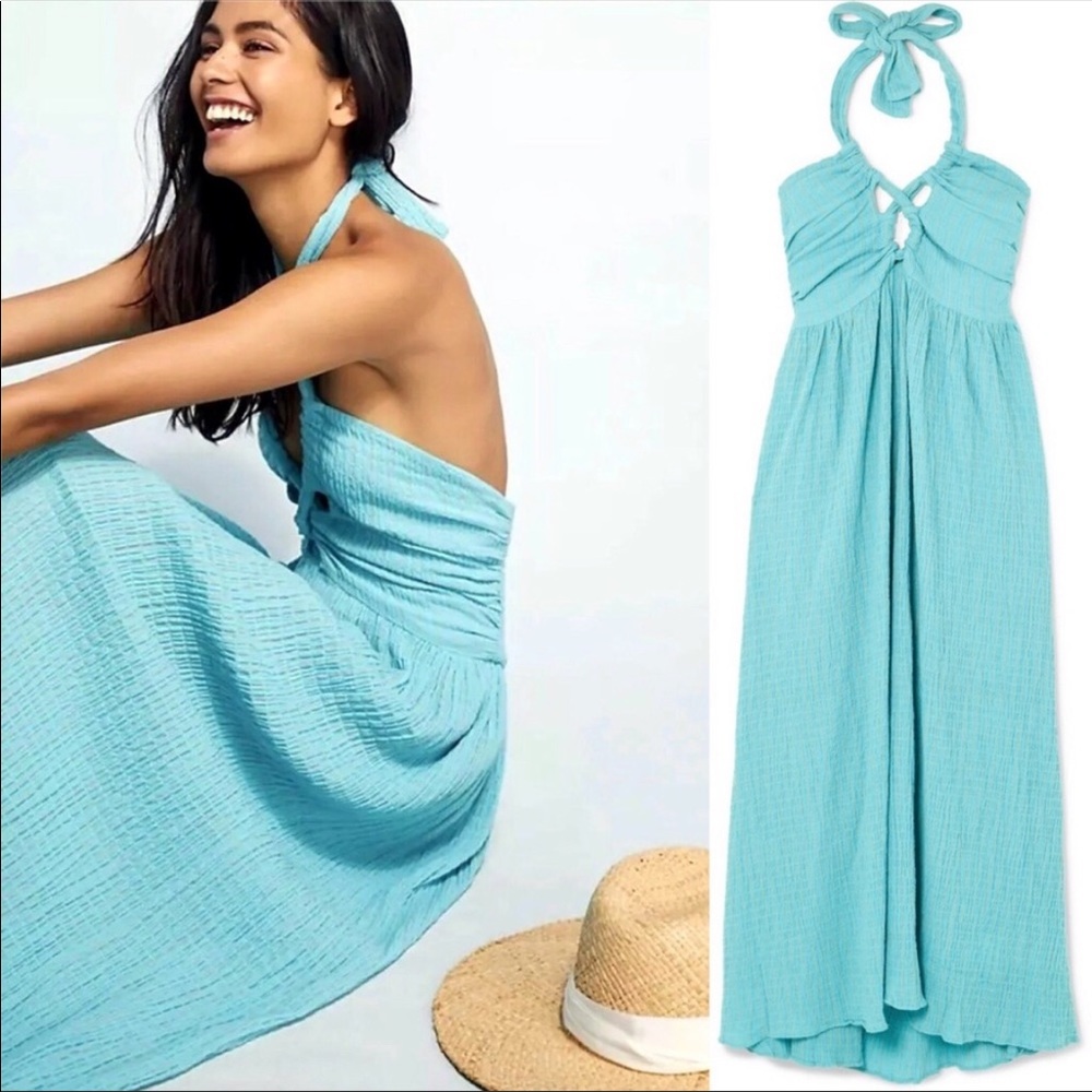 Mara Hoffman Turquoise Cutout Annika Dress Large